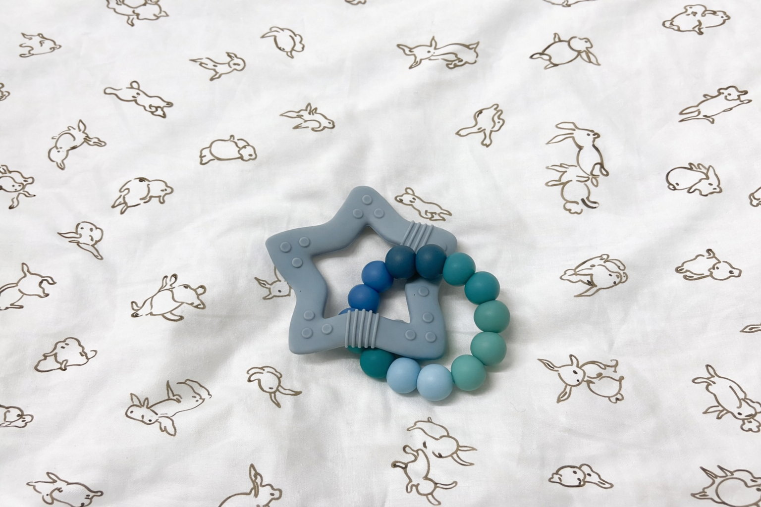 Ocean Teething Ring with Silicone Star