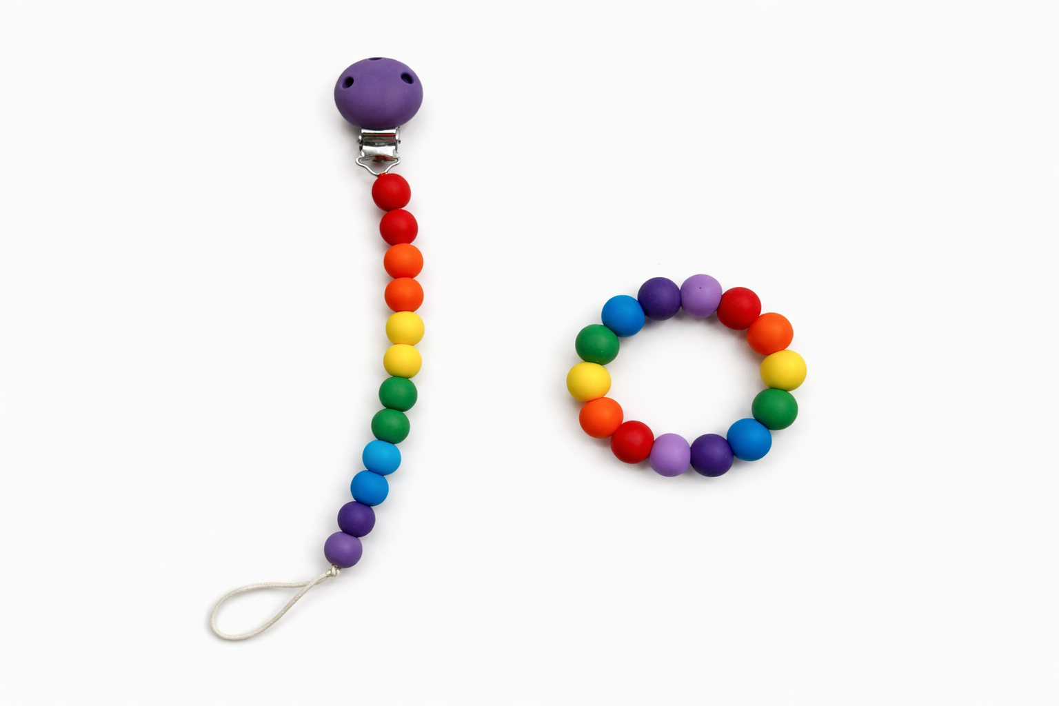 Rainbow Pacifier Clip