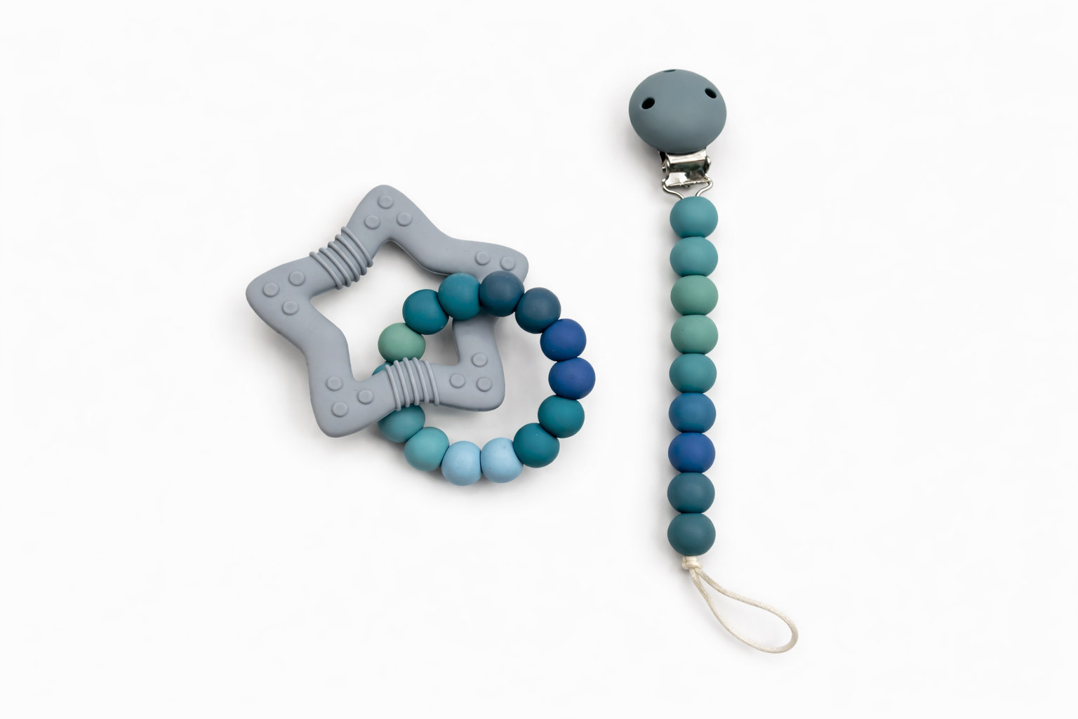 Ocean Teething Ring with Silicone Star